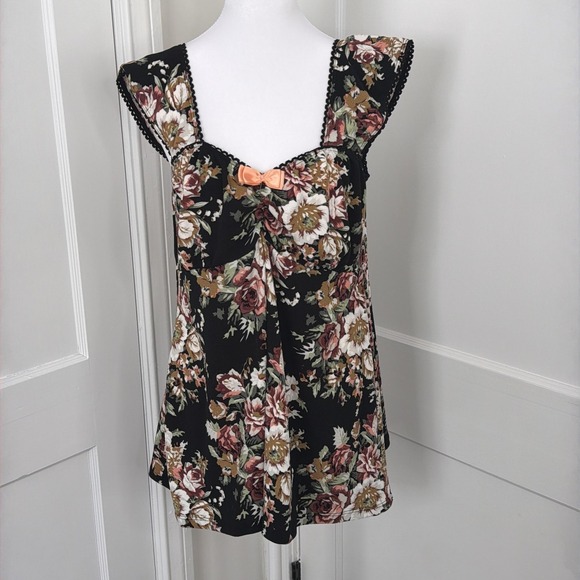 Demi Loon Tops - Demi Loon Top Womens XL Floral Pinup Babydoll Cami Tank‎ Coquette Whimsigoth NEW